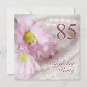 85e anniversaire invitation de fête avec marguerit