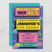 85e anniversaire invitations 90s thème hip hop de (Devant / Derrière)
