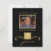 85e anniversaire Invitations de fête - Monogramme  (Devant)