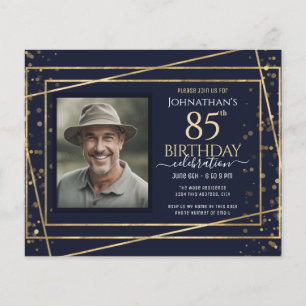 85e anniversaire Photo Papier bleu or