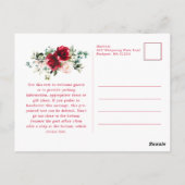 85e anniversaire Red Rose Peony Invitation (Dos)