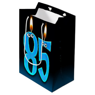 85e Birthday kaarsen Middelgrote Gift Bag Medium Cadeauzakje