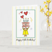 85e carte d'anniversaire pour une femme, Humour (Fleur jaune)