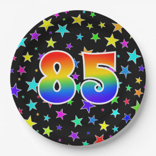 85e evenement: Vet, vun, kleurrijke regenboog 85 Papieren Bordje