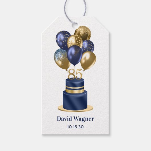 85e marinierblauwe kake cadeaulabel (Voorkant)