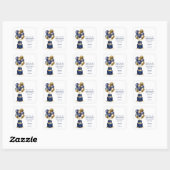 85e marthday Navy Blue Cake Bedankt Vierkante Sticker (Vel)