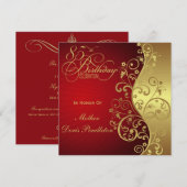 85e uitnodiging van Red & Gold-partij (Voorkant / Achterkant)