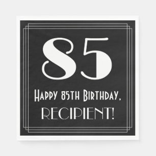 85e verjaardag ~ Art Deco Geïnspireerde look "85" Servet