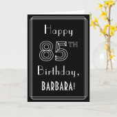 85e verjaardag: Art Deco Style # 85 & Custom Name Kaart (Gele Bloem)