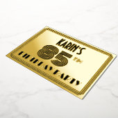 85e verjaardag — Art Deco Style "85" en naam Folie Uitnodiging (Gedraaid)