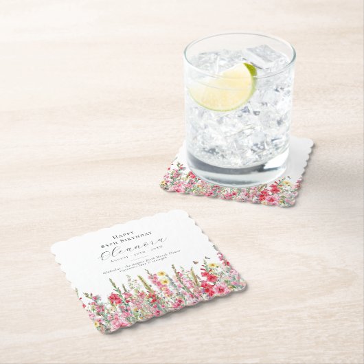 85e Verjaardag Augustus Geboorte Bloem Custom Kartonnen Onderzetters (Insitu)