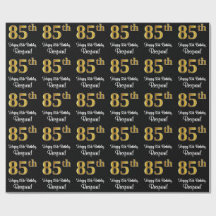 85e verjaardag: Elegant luxe Faux Gold-look # Cadeaupapier