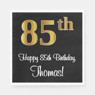 85e verjaardag ~ Elegant Luxe Faux Gold Look # Servet