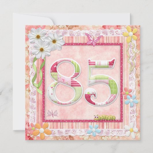 85e verjaardag feest scrapbooking stijl kaart (Voorkant)