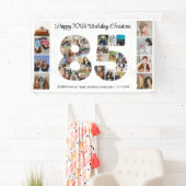 85e verjaardag feestnummer 85 fotocollage spandoek (Insitu)