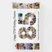 85e verjaardag feestnummer 85 fotocollage spandoek (Verticaal)