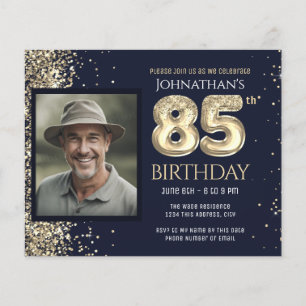 85e verjaardag foto gouden ballon papier blad