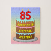 85e verjaardag: Fun Cake and Candles + Custom Name Legpuzzel (Verticaal)