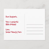 85e verjaardag: Fun Stars-patroon, Regenboog 85, N Briefkaart (Achterkant)