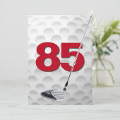 85e verjaardag golfthema kaart (Staand voorkant)