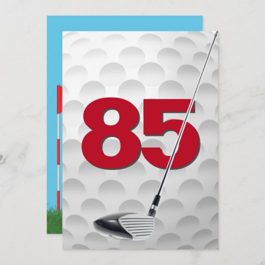 85e verjaardag golfthema kaart (Voorkant / Achterkant)
