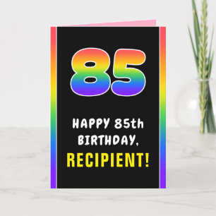 85e verjaardag: kleurrijke regenboog # 85, Naam va Kaart