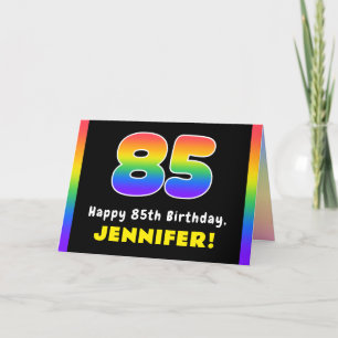 85e verjaardag: kleurrijke regenboog # 85, Naam va Kaart