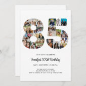 85e verjaardag nummer 85 aangepaste fotocollage kaart (Voorkant / Achterkant)