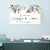 85e Verjaardag Paarse Lila Lente Bloem Welkom Spandoek (Beurs)