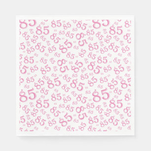 85e verjaardag Party Nummer Patroon Roze/Wit Servet