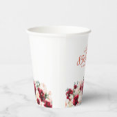 85e Verjaardag Party Red Rose Pink Peony Custom Papieren Bekers (Rechts)