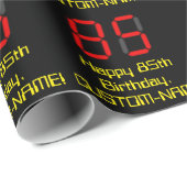 85e verjaardag: Red Digital Clock Style "85" + naa Cadeaupapier (Rol Hoek)