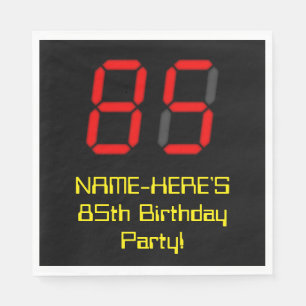 85e verjaardag: Red Digital Clock Style "85" + naa Servet