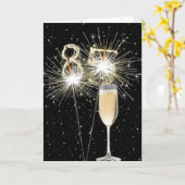 85e verjaardag Sparklers met witte wijn Kaart (Gele Bloem)