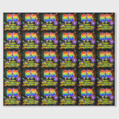 85e verjaardag: vuurwerk, regenboogblik # "85" cadeaupapier (Vlak)