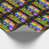 85e verjaardag: vuurwerk, regenboogblik # "85" cadeaupapier (Hoek)