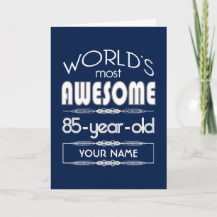 85e verjaardag werelden Best Fabulous donkerblauw Kaart