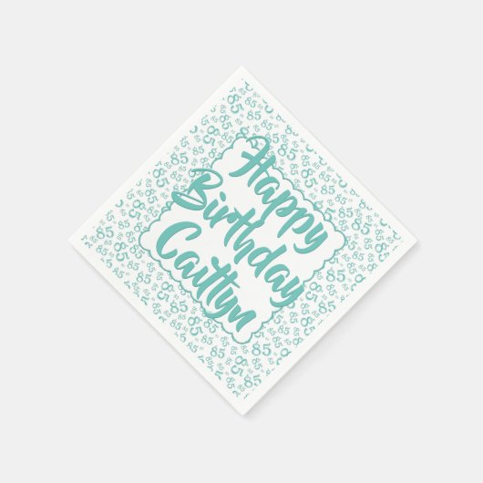 85e Verjaardag Willekeurig Getal Patroon Scallop B Servet (Hoek)