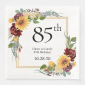 85e verjaardag Zonnebloemen Servet (Voorkant)