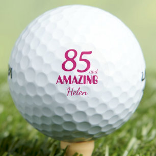 85e verjaardagscadeau - 85 en Verrassend Roze Golfballen