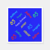 85e verjaardagsfeestje Herhalende namen Blauw papi Servetten (Voorkant)