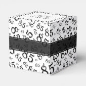 85e zwart/wit willekeurig getallenpatroon bedankdoosjes (Achterkant)