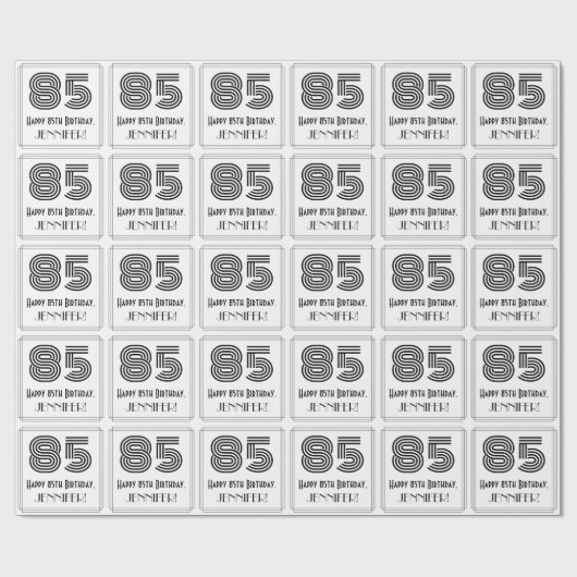 85ste verjaardag: Art Deco geïnspireerde stijl "85 Cadeaupapier (Vlak)