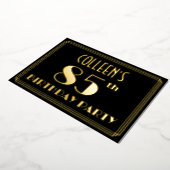 85ste verjaardag: Art Deco Kijk "85", met naam Folie Uitnodiging (Gedraaid)