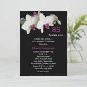85ste verjaardag feestuitnodiging orchideeën kaart (Staand voorkant)