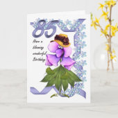 85ste Verjaardag Kaart met Moonies schattige bloei (Gele Bloem)