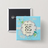 85ste verjaardagsfeestje | DIY-tekst Vierkante Button 5,1 Cm (Voorkant /achterkant)