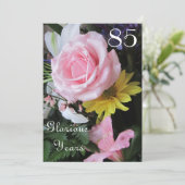 85th Birthday Celebration!-Roze Rose Bouquet Kaart (Staand voorkant)