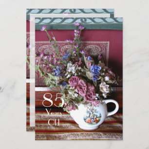 85th Birthday Party Invitation, Teapot Kaart