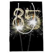 85th Birthday Sparklers op Zwart Medium Cadeauzakje (Voorkant)